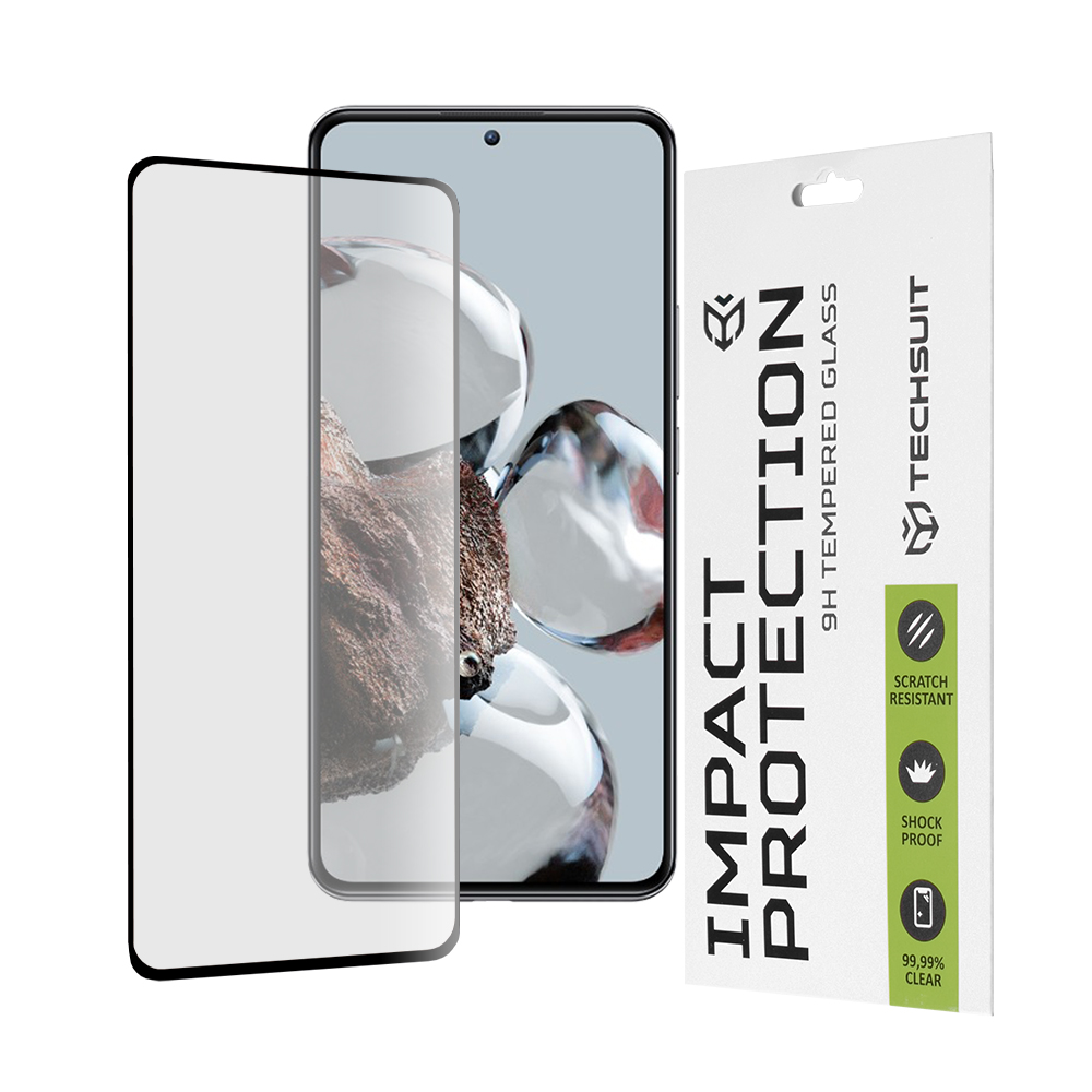 Techsuit 111D Full Cover / Full Glue Glass ochranné sklo na displej Xiaomi 12T / 12T Pro - Čierny KF2310780