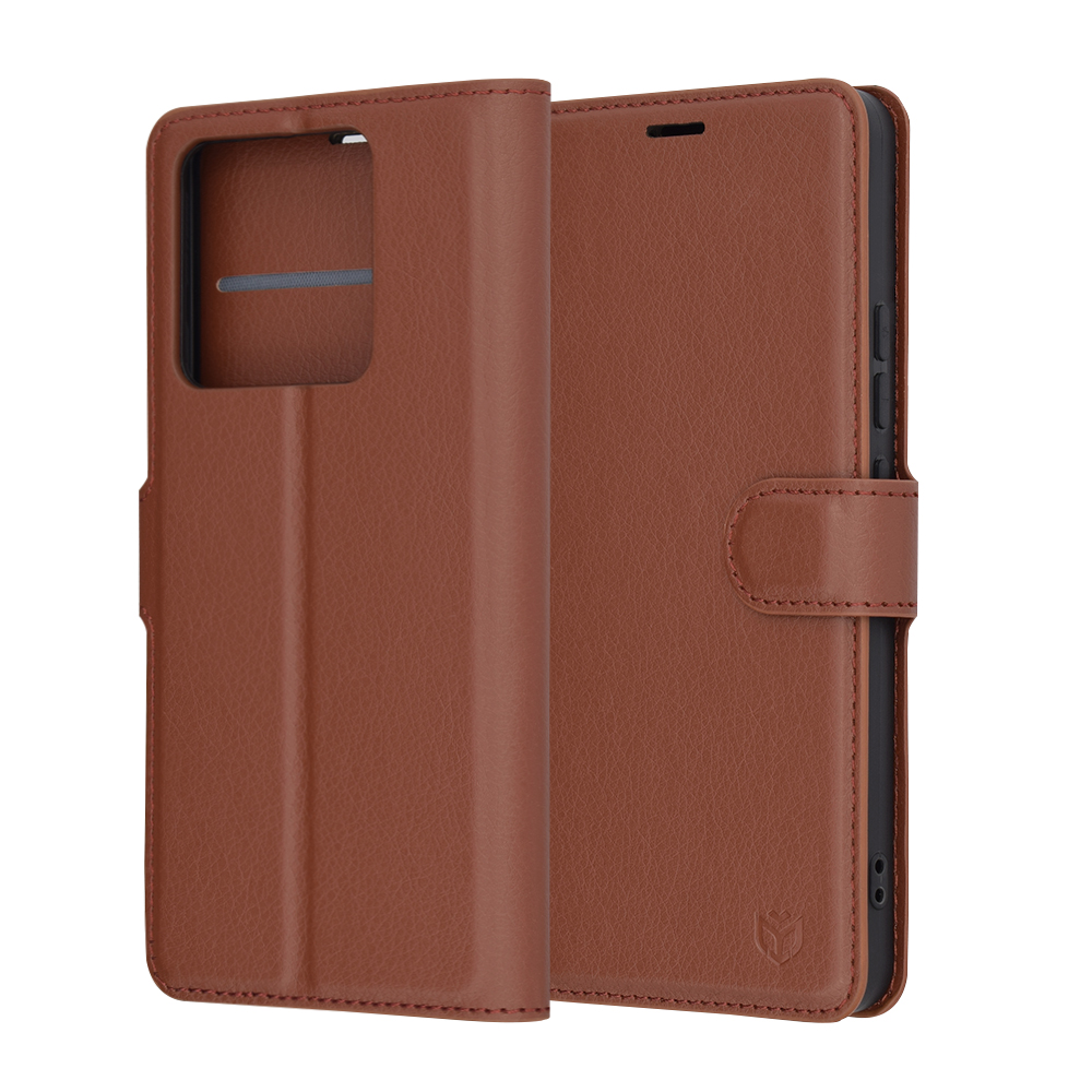Techsuit Leather Folio kožený obal Xiaomi 14T - Hnedý KF2338692