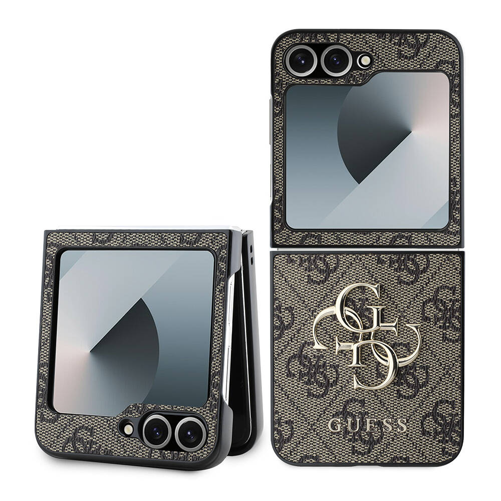 Guess kožený obal 4G Metal Logo (GUHCZF64GMGBR) - Samsung Galaxy Z Flip6 - Hnedý KF2339791