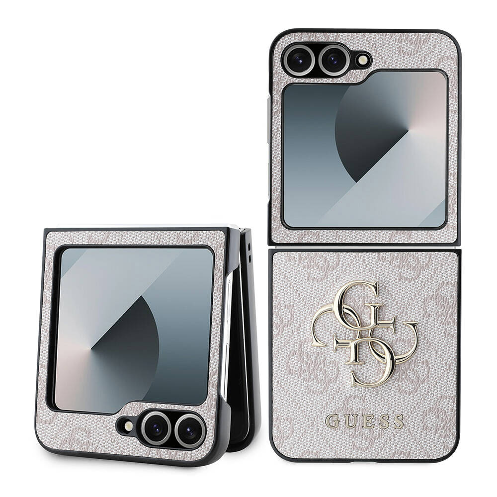Guess kožený obal 4G Metal Logo (GUHCZF64GMGPI) - Samsung Galaxy Z Flip6 - Ružový KF2339790