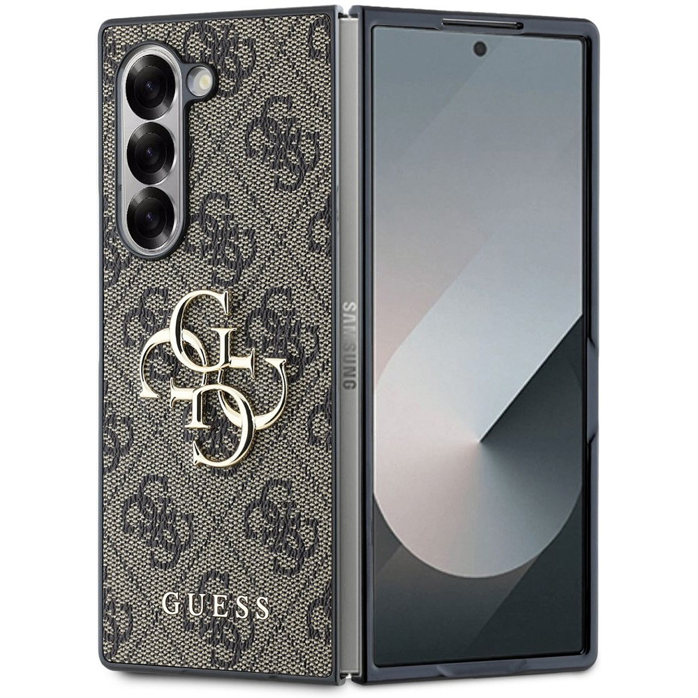 Guess kožený obal 4G Metal Logo (GUHCZFD64GMGBR) - Samsung Galaxy Z Fold6 - Hnedý KF2339788