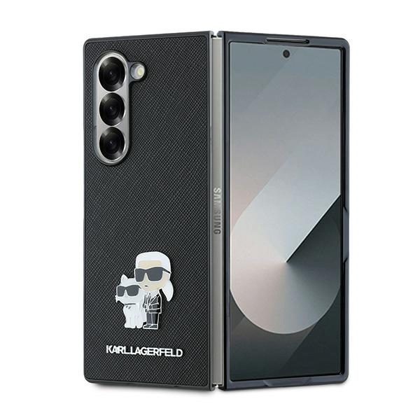 Karl Lagerfeld Saffiano tvrdý obal na telefón (KLHCZFD6SAPKCNPK) - Samsung Galaxy Z Fold6 - Karl&Choupette Kovový Pin KF2339560