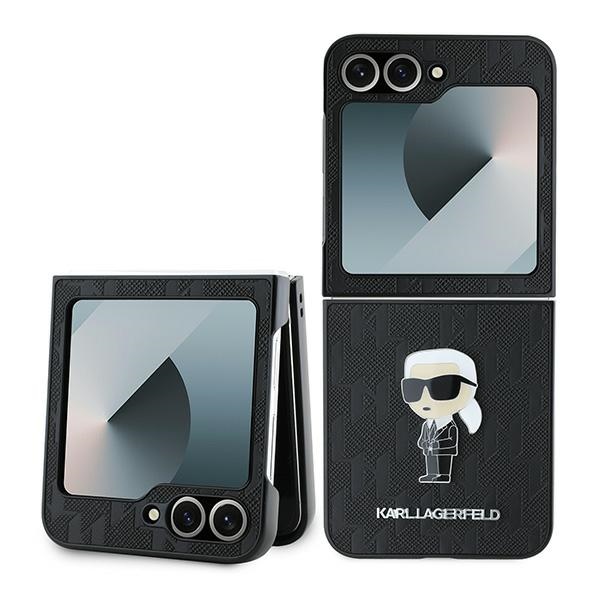 Karl Lagerfeld Saffiano tvrdý obal na telefón (KLHCZF6SAPKINPK) - Samsung Galaxy Z Flip6 - Monogram Ikonik KF2339563