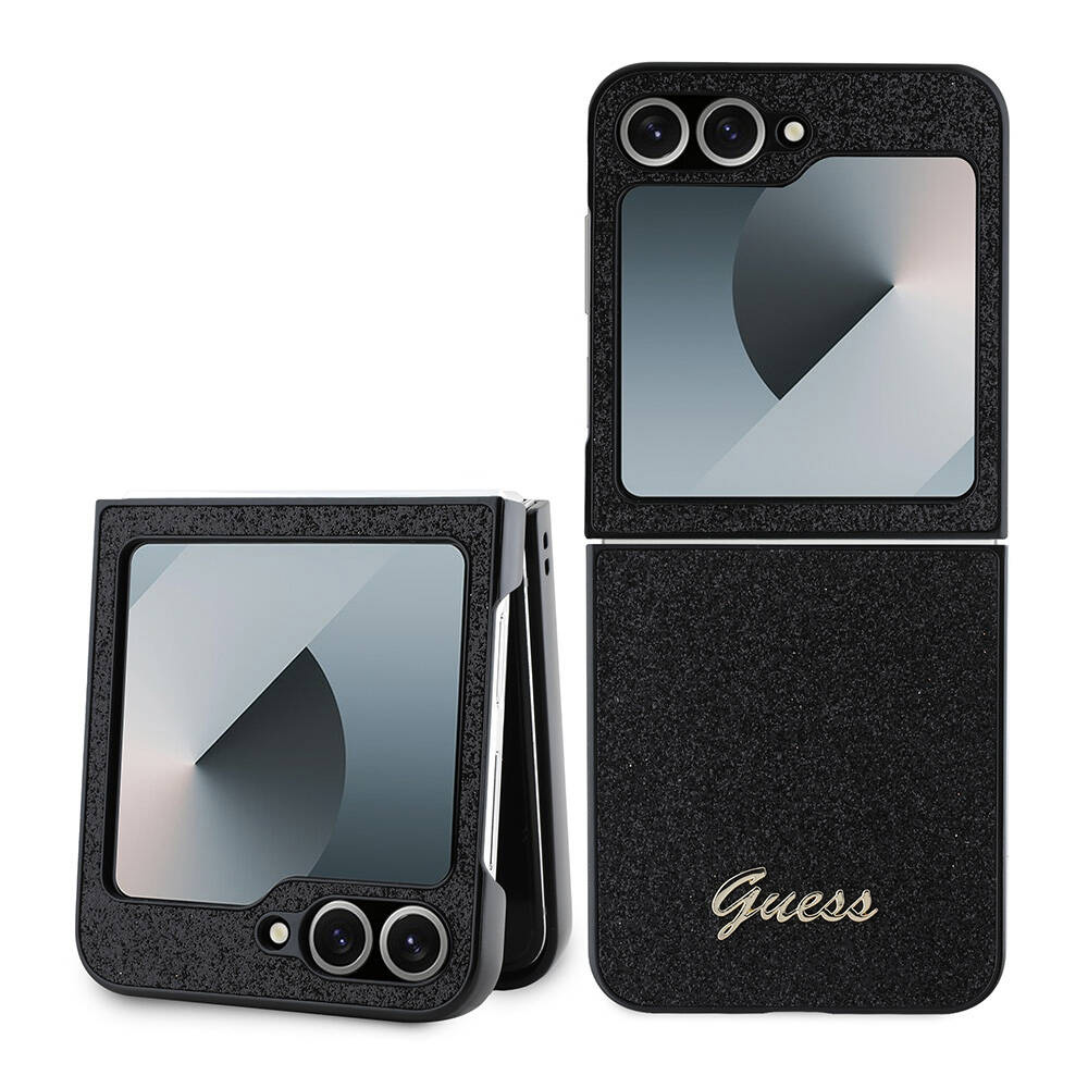 Guess Glitter Script (GUHCZF6HGGSHK) ochranný obal - Samsung Galaxy Z Flip6 - Čierny KF2339979