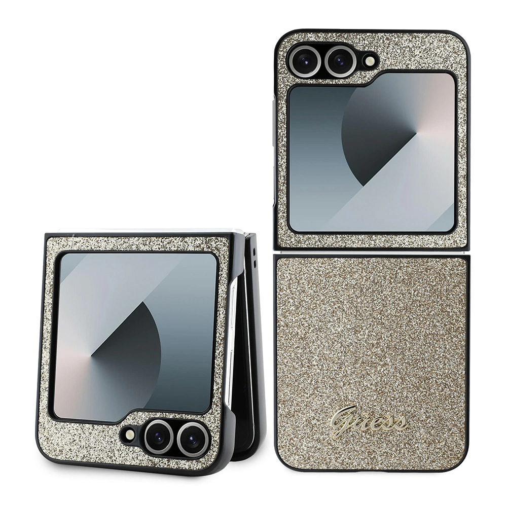 Guess Glitter Script (GUHCZF6HGGSHD) ochranný obal - Samsung Galaxy Z Flip6 - Zlatý KF2339981