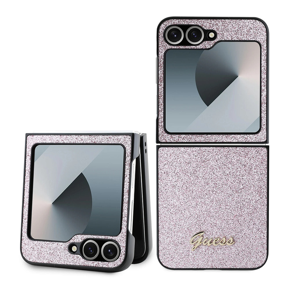 Guess Glitter Script (GUHCZF6HGGSHP) ochranný obal - Samsung Galaxy Z Flip6 - Ružový KF2339980