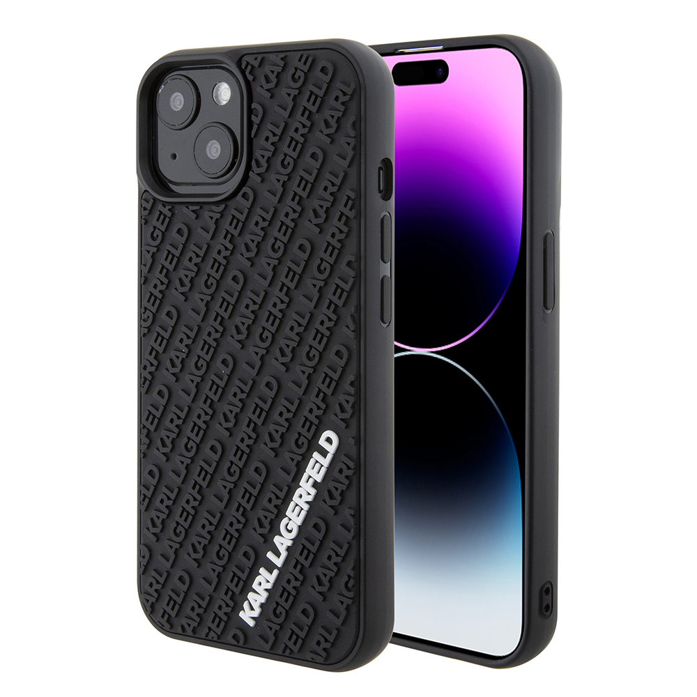Karl Lagerfeld 3D Design tvrdý obal na telefón (KLHCP15S3DMKRLK) - iPhone 15 - Guma Multi Logo KF2339519