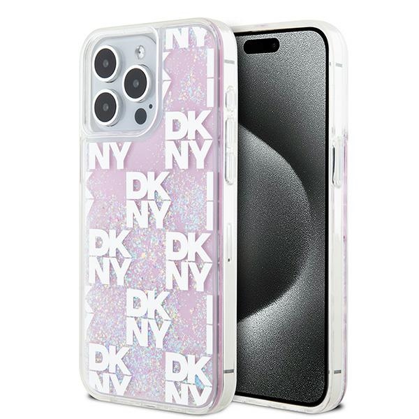 DKNY tvrdý obal s tekutými trblietkami Multilogo (DKHCP15XLCPEPP) - iPhone 15 Pro Max - Ružový KF2342632