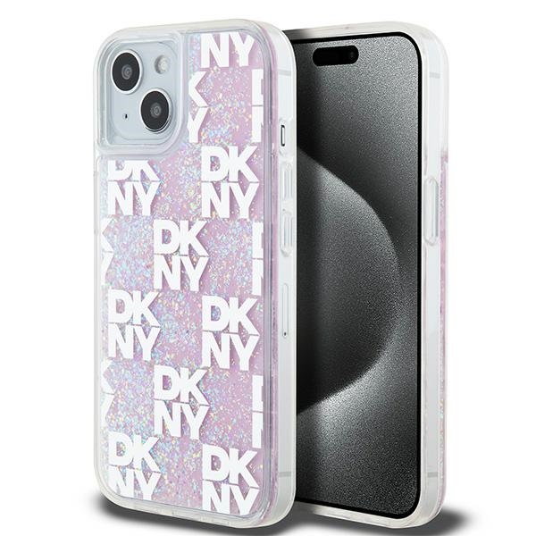 DKNY tvrdý obal s tekutými trblietkami Multilogo (DKHCP15SLCPEPP) - iPhone 15 - Ružový KF2342636