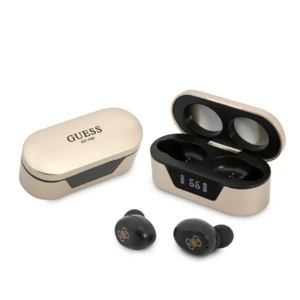 Guess Wireless Earbuds bezdrôtové slúchadlá (GUTWST31ED) - Bluetooth 5.0, TWS, USB-C, LED displej, dokovacia stanica, IPX4 - Zlaté KF2342500