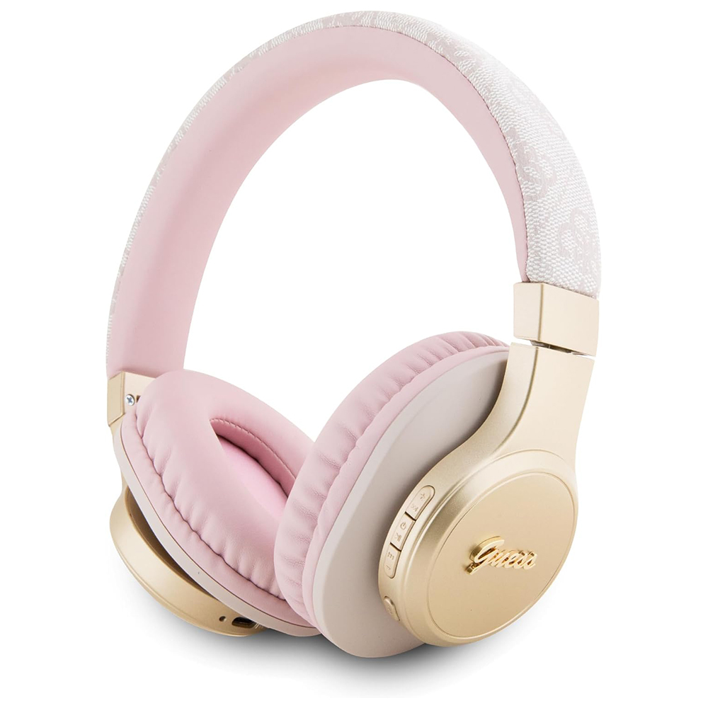 Guess Wireless Headphones 4G Script bezdrôtové slúchadlá (GUBH604GEMP) - Bluetooth 5.3, Over-ear, 300mAh, USB-C, IPX4, 40mm - Ružové KF2342507