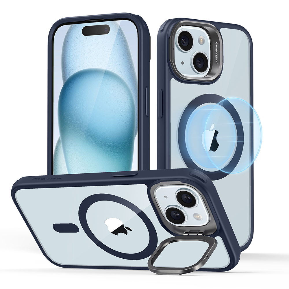 ESR Classic Hybrid HaloLock Kickstand puzdro pre iPhone 15 – číro‑tmavomodré KF2316234