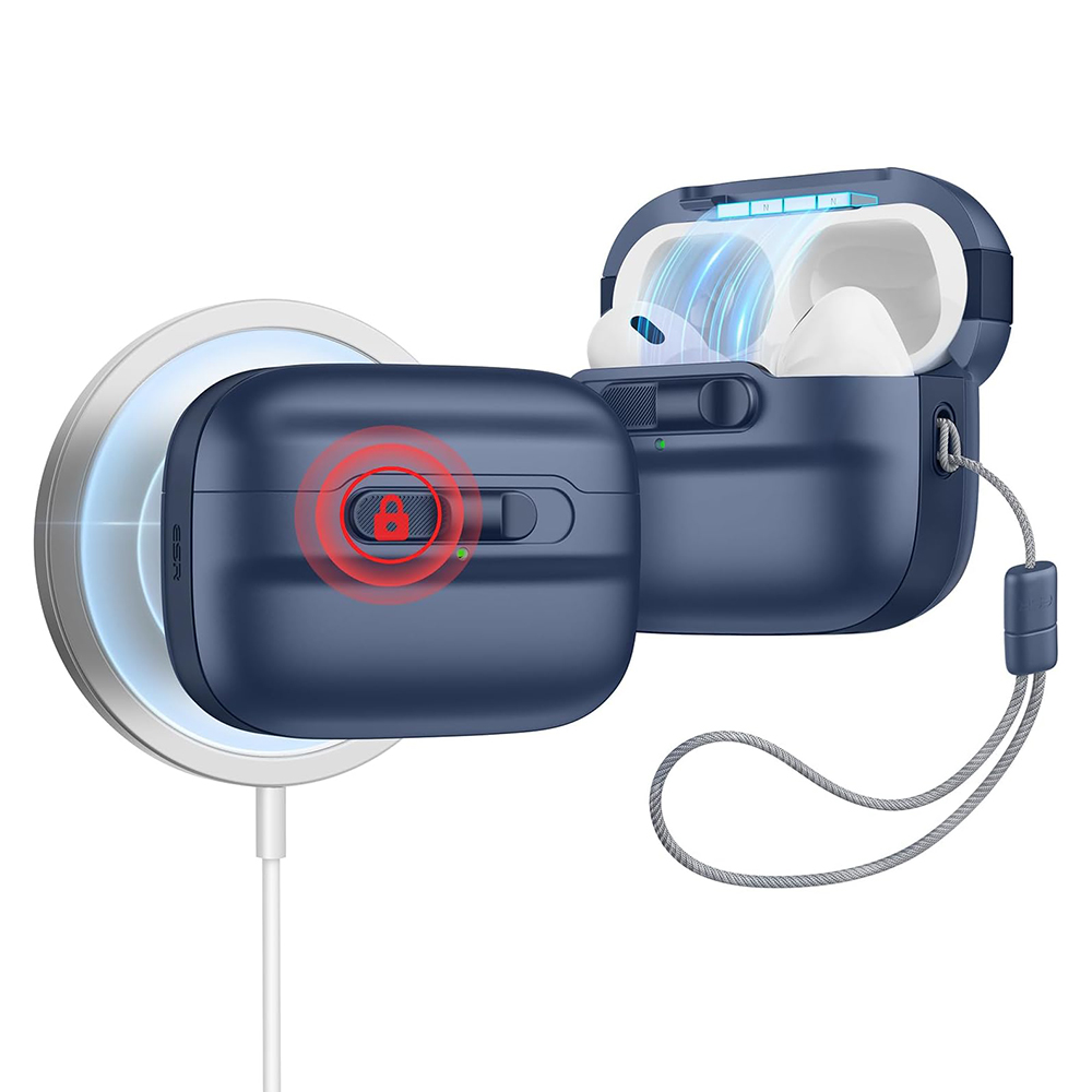 ESR Pulse Magnetic HaloLock puzdro pre Apple AirPods Pro 1 / 2 – tmavomodré KF2318138