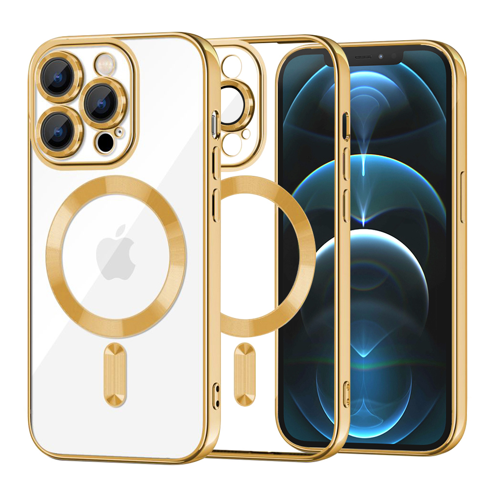 Techsuit Luxury Crystal MagSafe puzdro pre iPhone 12 Pro Max – zlaté (Gold) KF2324553