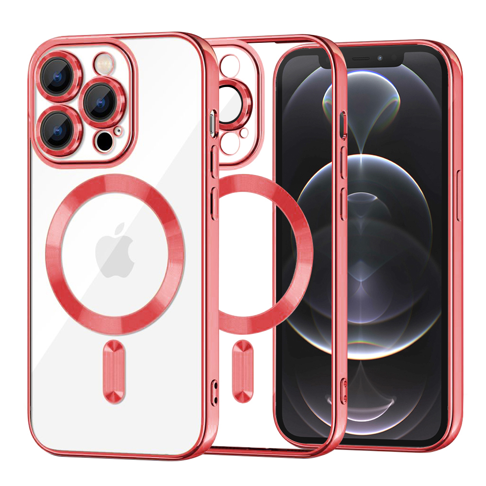 Techsuit Luxury Crystal MagSafe puzdro pre iPhone 12 Pro – červené (Red) KF2324559