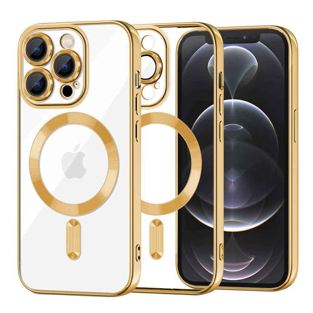 Techsuit Luxury Crystal MagSafe puzdro pre iPhone 12 Pro – zlaté (Gold) KF2324562