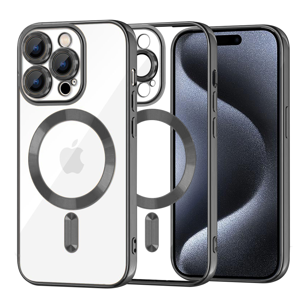 Techsuit Luxury Crystal MagSafe puzdro pre iPhone 15 Pro – čierne KF2324638