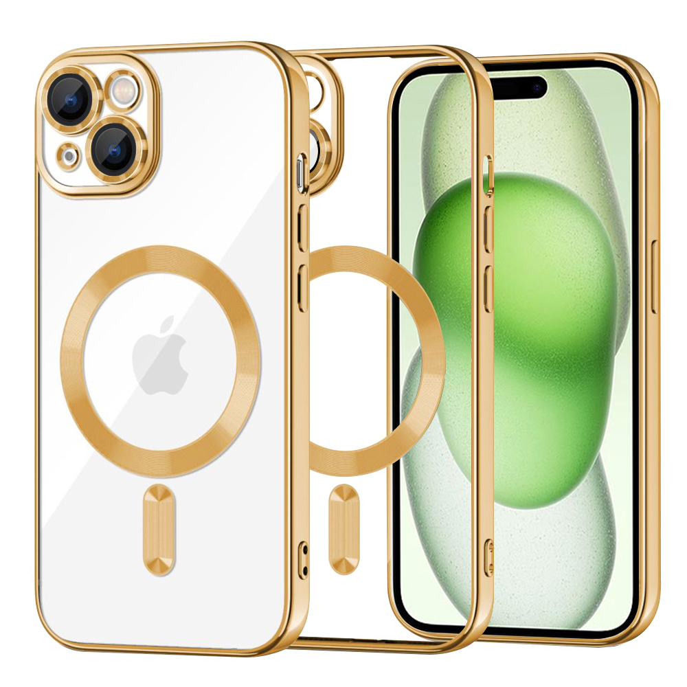 Techsuit Luxury Crystal MagSafe puzdro pre iPhone 15 Plus – zlaté (Gold) KF2324652