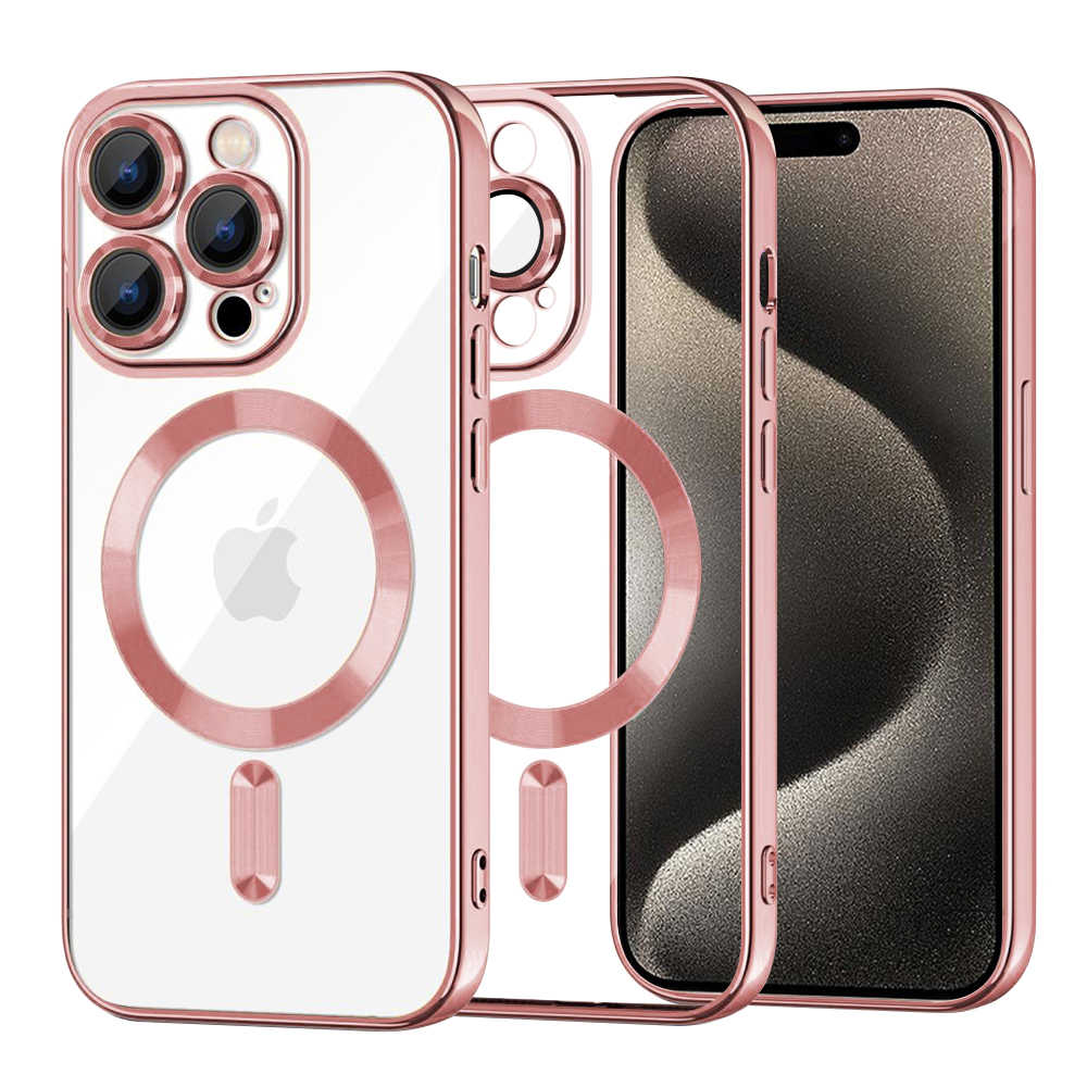 Techsuit Luxury Crystal MagSafe puzdro pre iPhone 15 Pro Max – ružové (Pink) KF2324657