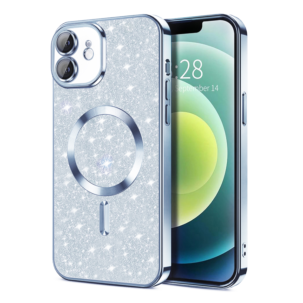 Techsuit Luxury Glitter MagSafe puzdro pre iPhone 12 – svetlomodré (Light Blue) KF2324888