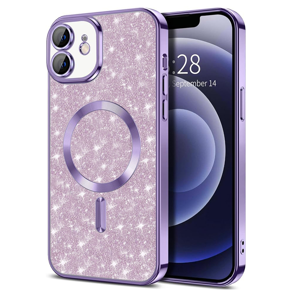 Techsuit Luxury Glitter MagSafe puzdro pre iPhone 12 – svetlofialové (Light Purple) KF2324891