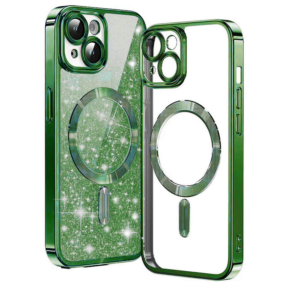 Techsuit Luxury Glitter MagSafe puzdro pre iPhone 13 – tmavozelené (Deep Green) KF2324916