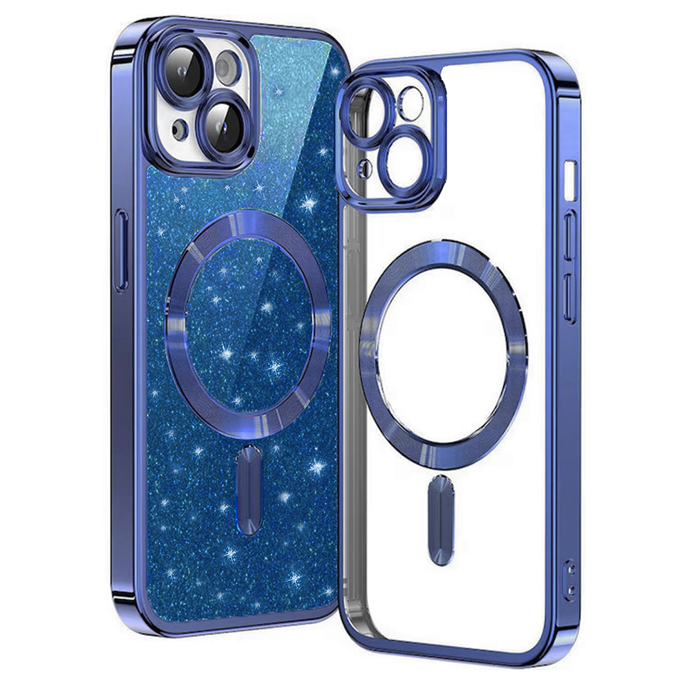 Techsuit Luxury Glitter MagSafe puzdro pre iPhone 13 – tmavomodré (Deep Blue) KF2324918