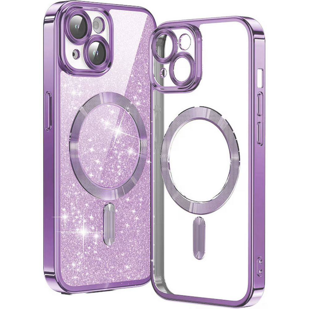 Techsuit Luxury Glitter MagSafe puzdro pre iPhone 13 – svetlofialové (Light Purple) KF2324924