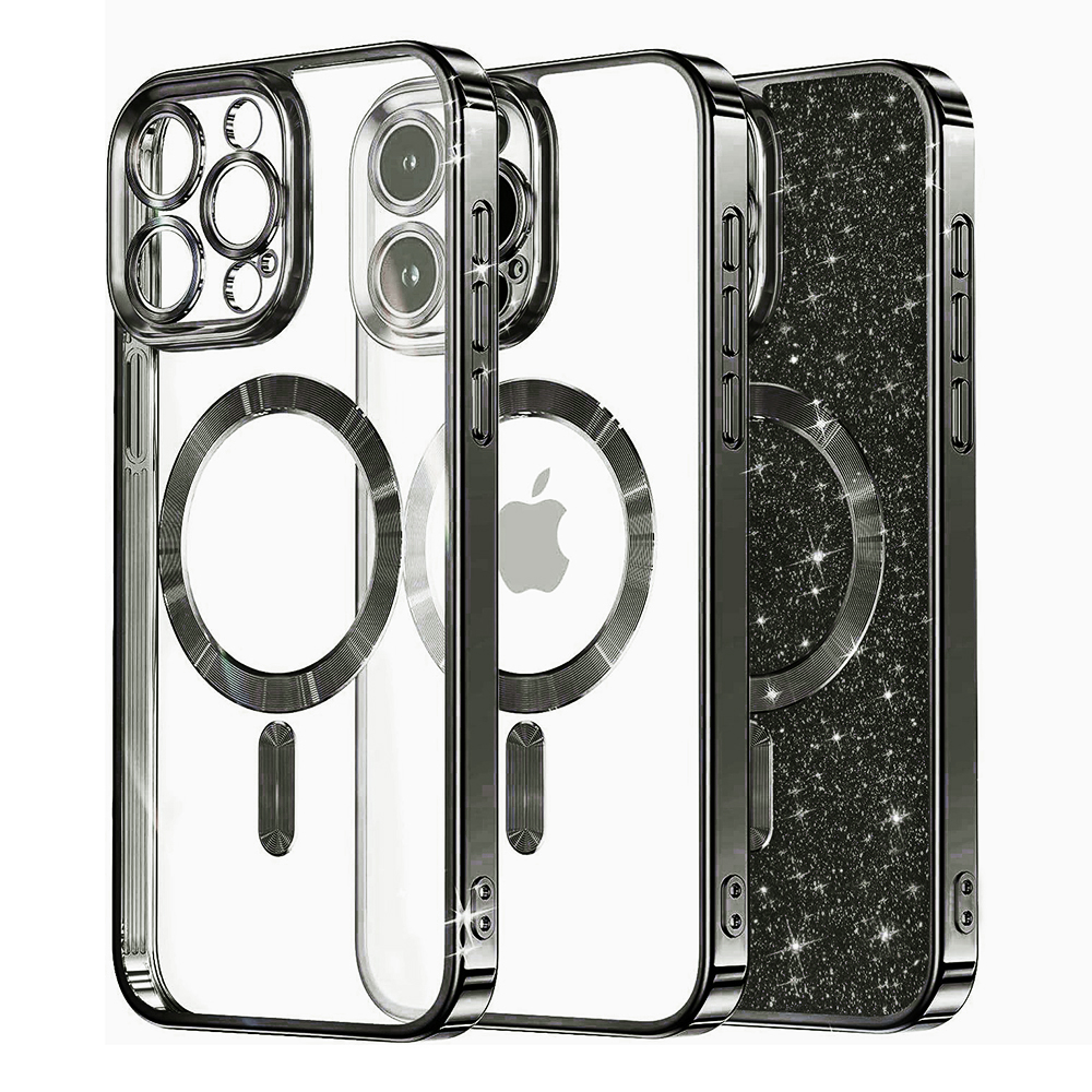 Techsuit Luxury Glitter MagSafe puzdro pre iPhone 13 Pro Max – čierne KF2324937