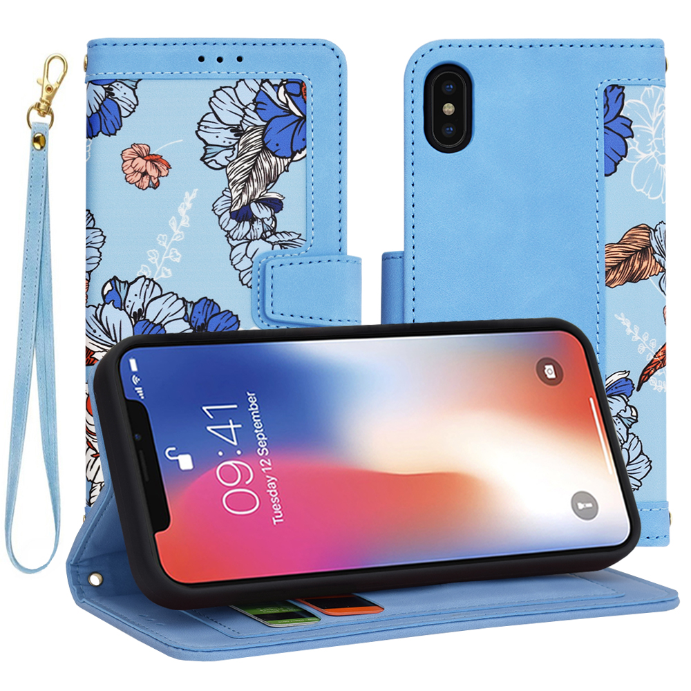 Techsuit FlipCraft puzdro pre iPhone X / XS – žiarivá modrá (Vibrant Blue) KF2329217
