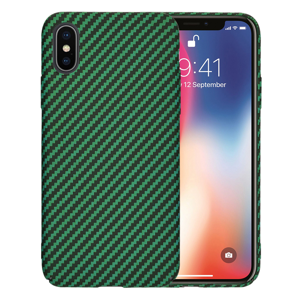 Techsuit Carbonite FiberShell puzdro pre iPhone X / XS – zelené KF2334577