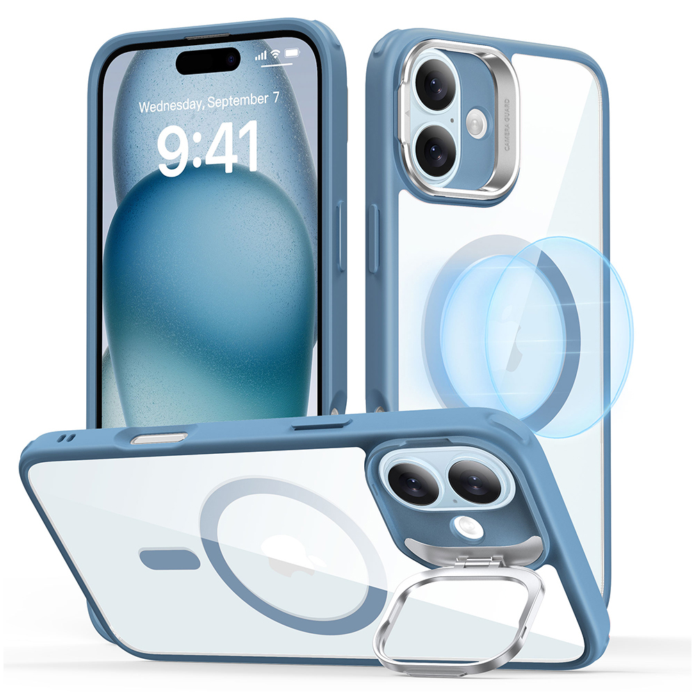 ESR Classic Hybrid HaloLock Kickstand puzdro pre iPhone 16 – číro‑modré KF2334669