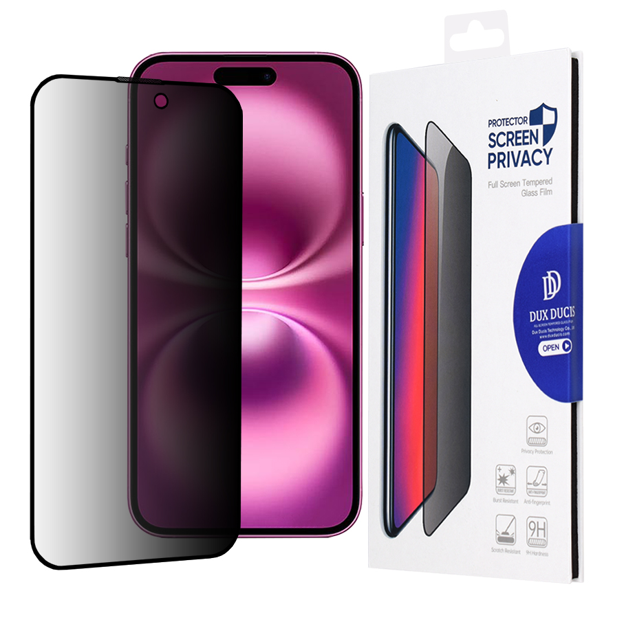 Dux Ducis tvrdené sklo s ochranou súkromia pre iPhone 16 Plus – čierne KF2335367