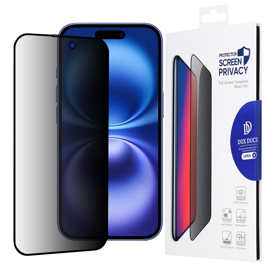 Dux Ducis tvrdené sklo s ochranou súkromia pre iPhone 16 – čierne KF2335366