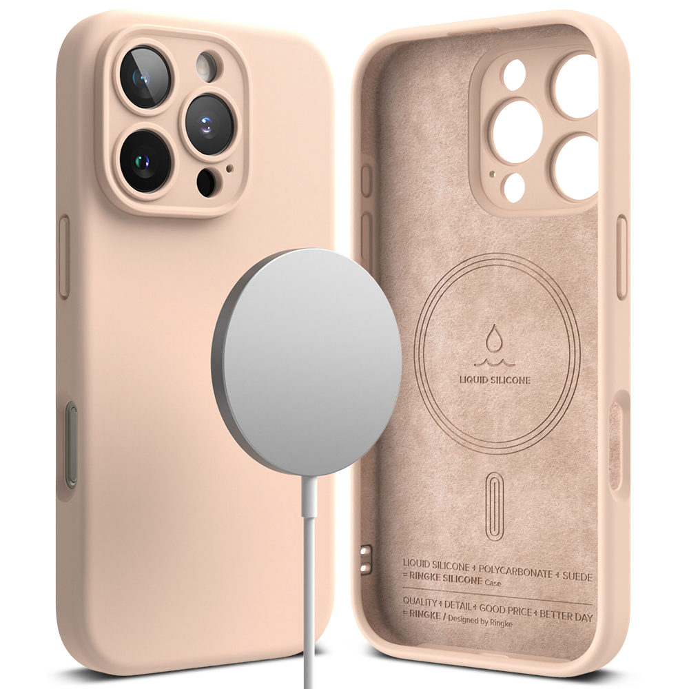Ringke Silicone Magnetic MagSafe puzdro pre iPhone 16 Pro Max – ružové („Pink Sand“) KF2335721