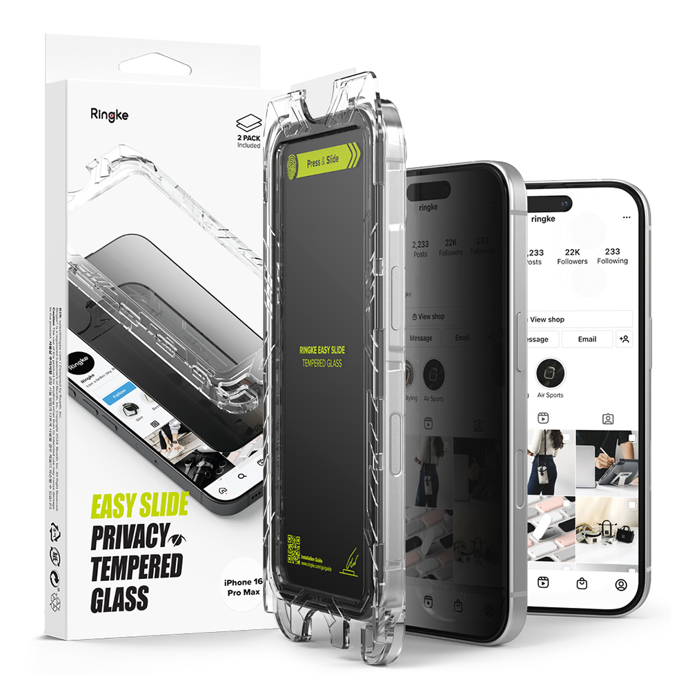 Ringke Easy Slide Tempered Glass (2 ks) tvrdené sklo pre iPhone 16 Pro Max – s ochranou súkromia KF2335727