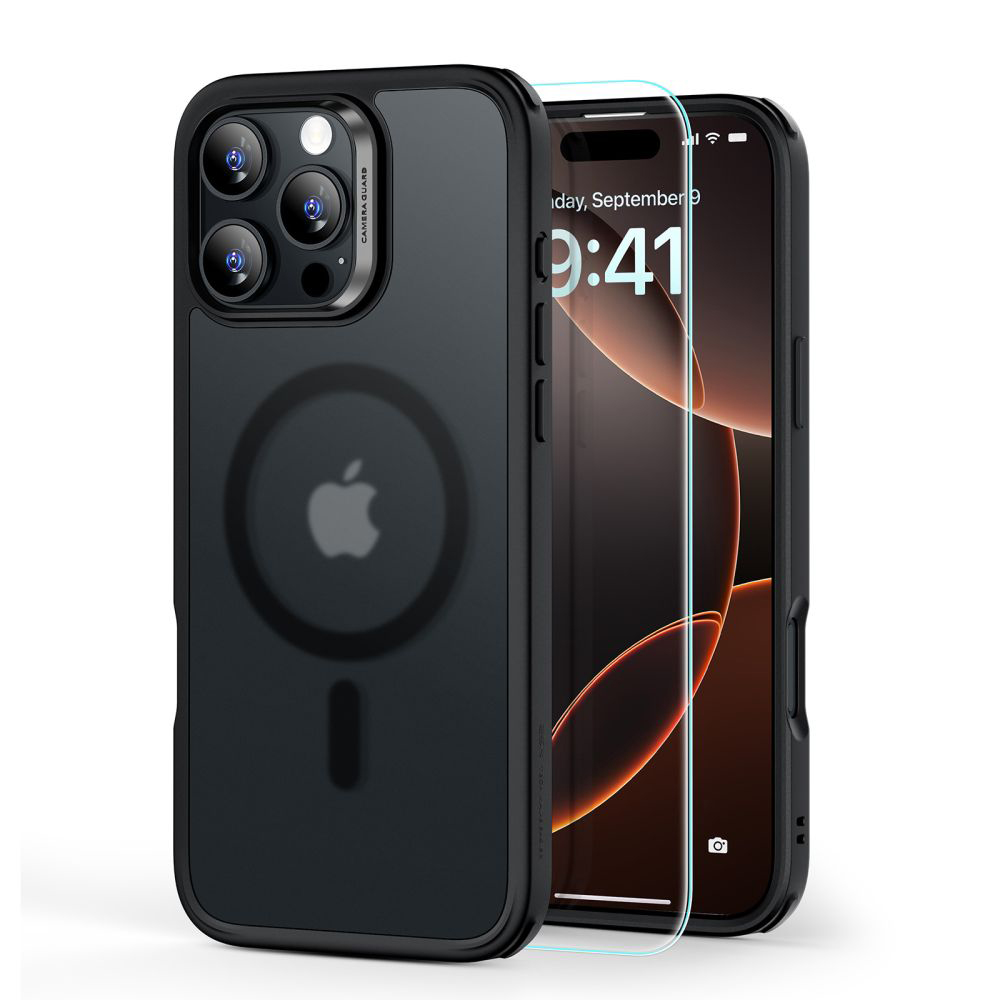 ESR Classic Hybrid HaloLock puzdro + ochranné sklo pre iPhone 16 Pro Max – matná čierna KF2335896