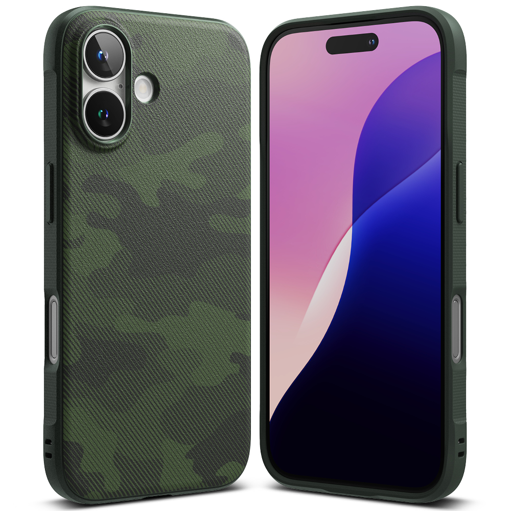 Ringke Onyx Design puzdro pre iPhone 16 – zelené maskáčové KF2338327