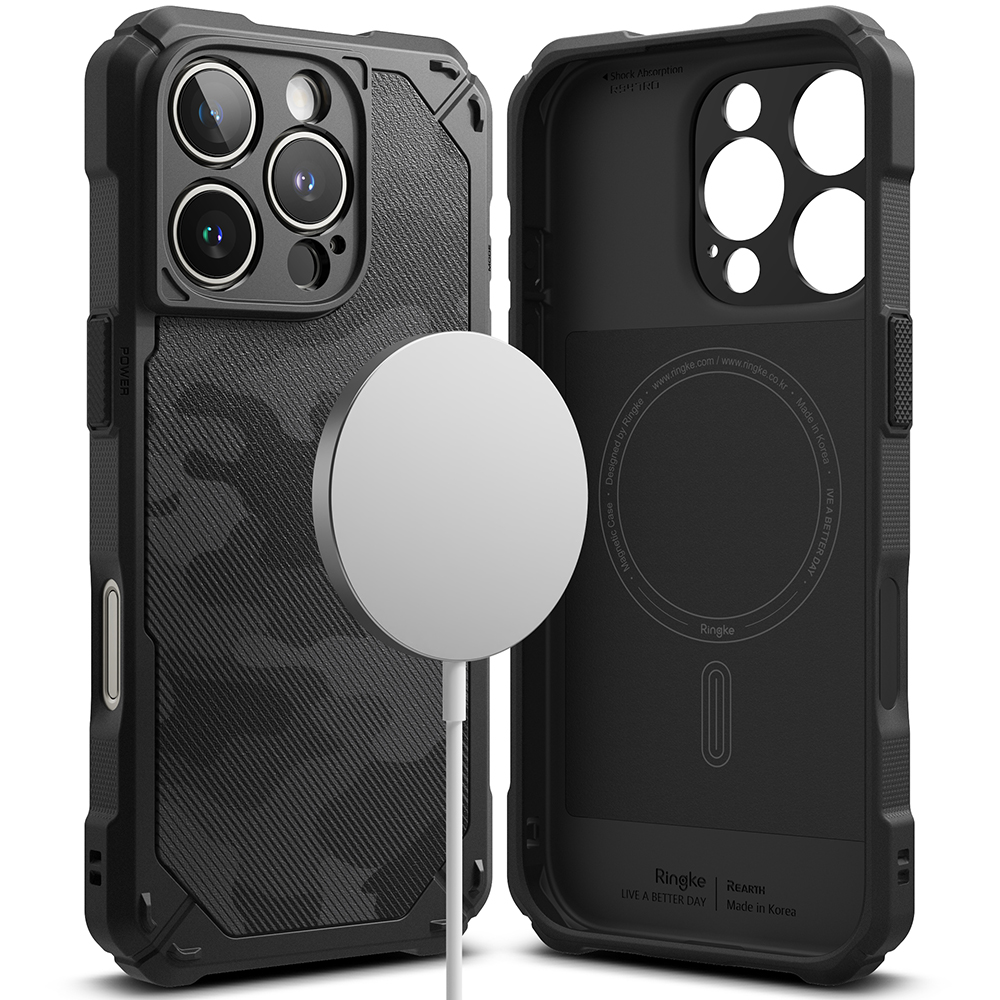 Ringke Rugged Gear MagSafe puzdro pre iPhone 16 Pro Max – čierne maskáčové KF2338331