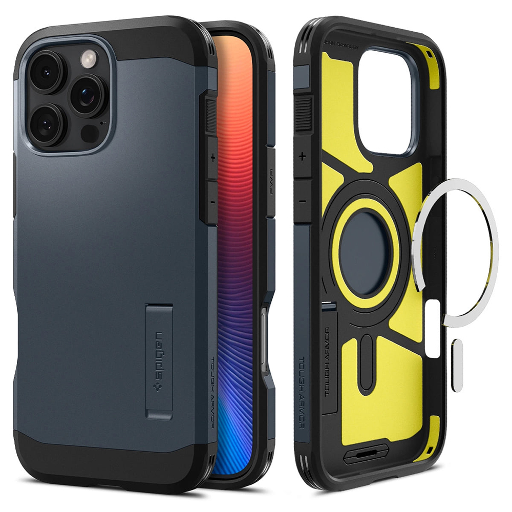 Spigen Tough Armor MagSafe puzdro pre iPhone 16 Pro – kovovo-bridlicové (Metal Slate) KF2338592