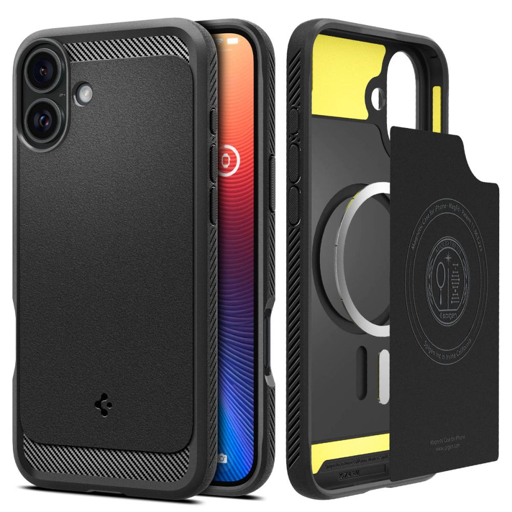 Spigen Rugged Armor MagSafe puzdro pre iPhone 16 – matná čierna KF2338599