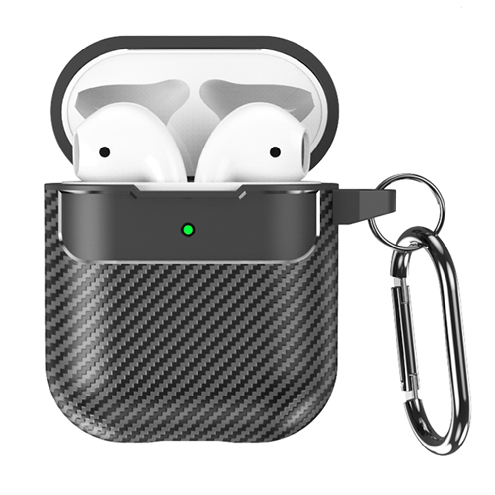 Techsuit CarbonFiber puzdro pre AirPods 1 / 2 – čierne KF2338876