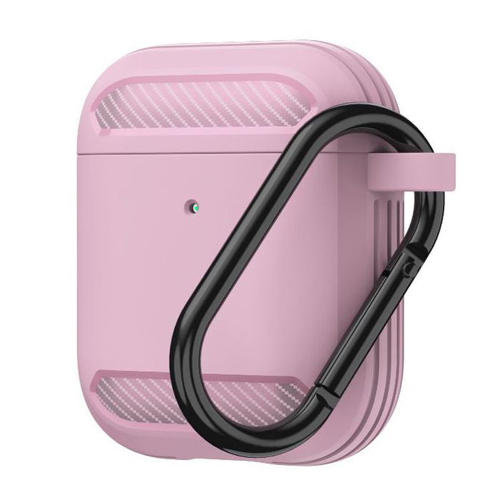 Techsuit Carbon Silicone puzdro pre AirPods 1 / AirPods 2 – ružové KF2339002