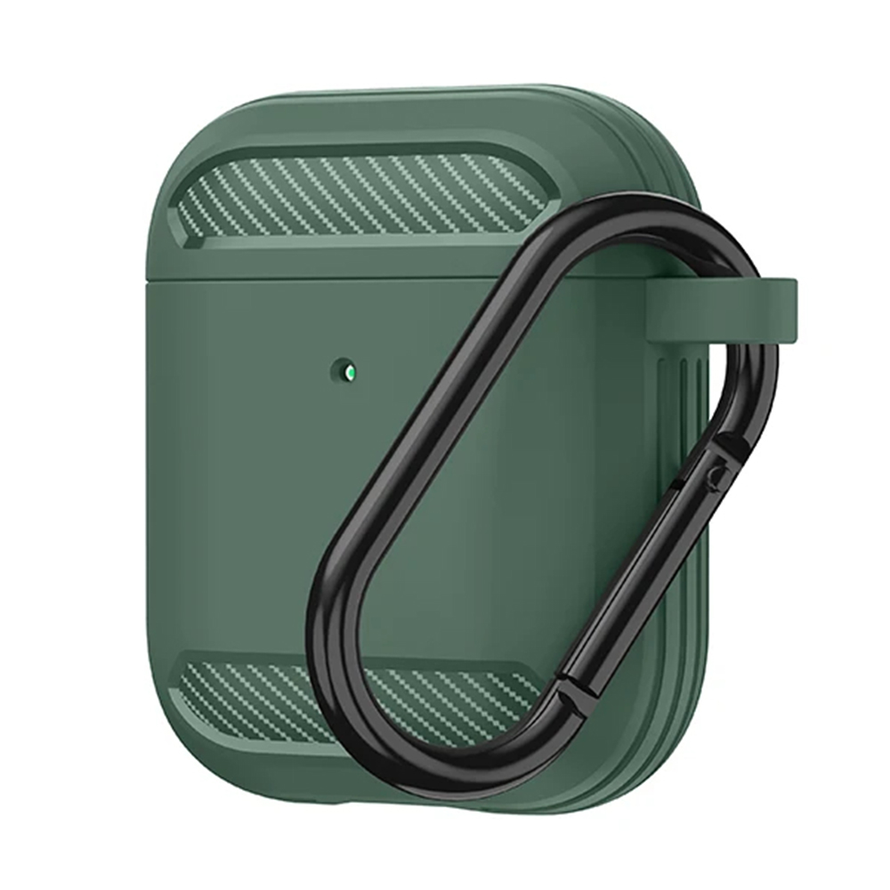 Techsuit Carbon Silicone puzdro pre AirPods 1 / AirPods 2 – zelené KF2339003