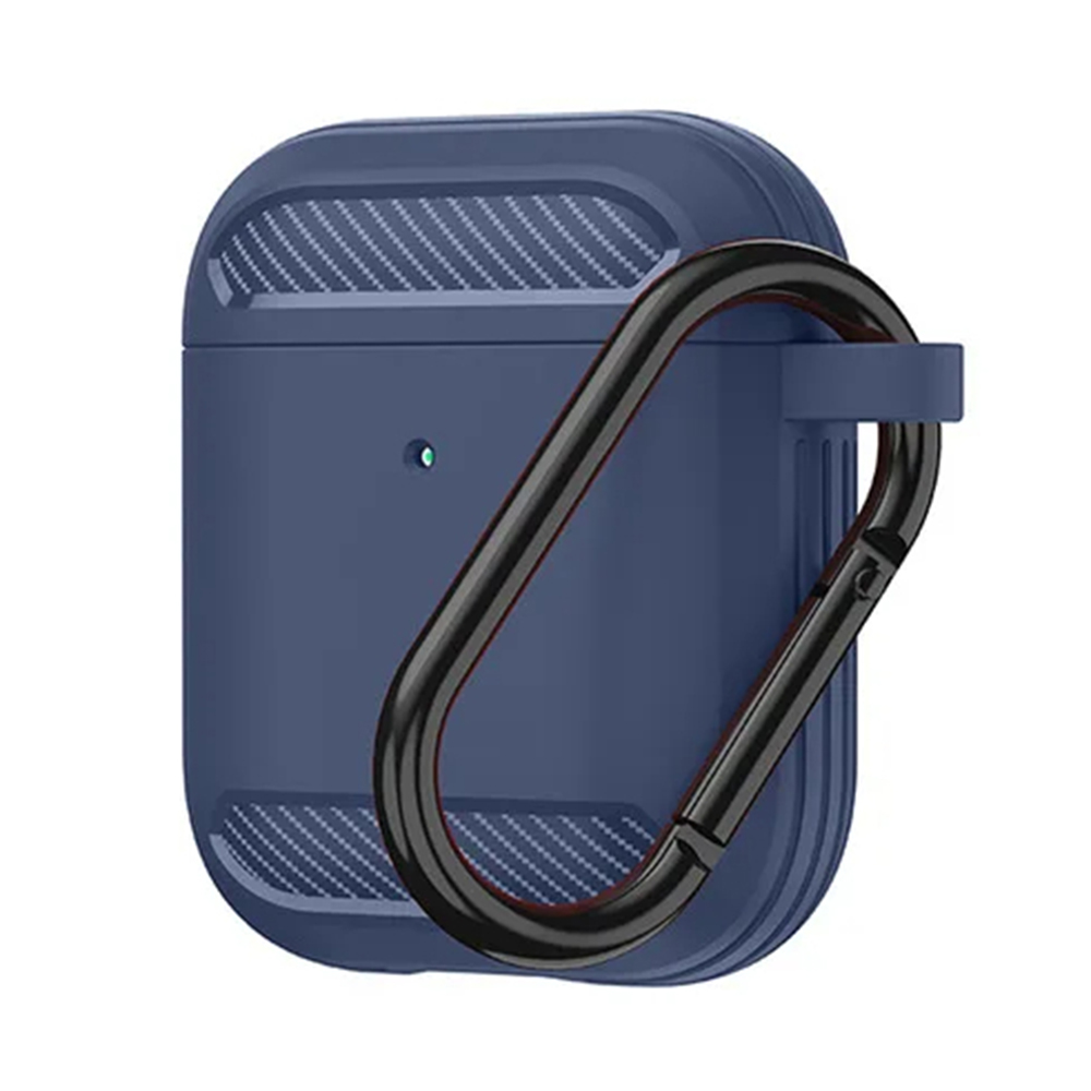 Techsuit Carbon Silicone puzdro pre AirPods 1 / AirPods 2 – tmavomodré KF2339004