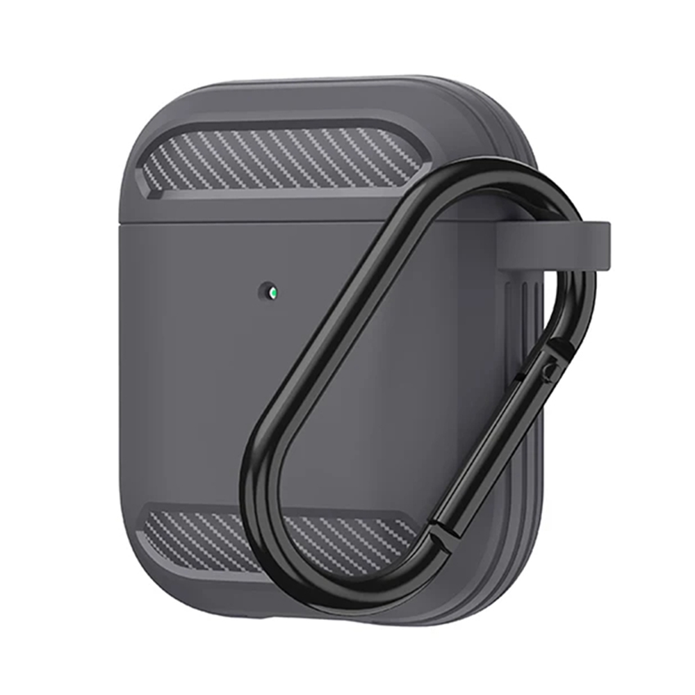 Techsuit Carbon Silicone puzdro pre AirPods 1 / AirPods 2 – sivé KF2339005