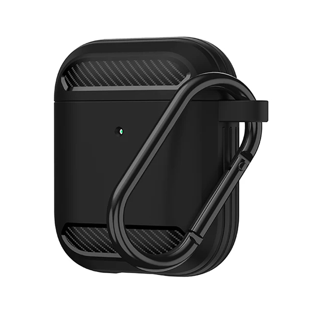 Techsuit Carbon Silicone puzdro pre AirPods 1 / AirPods 2 – čierne KF2339001