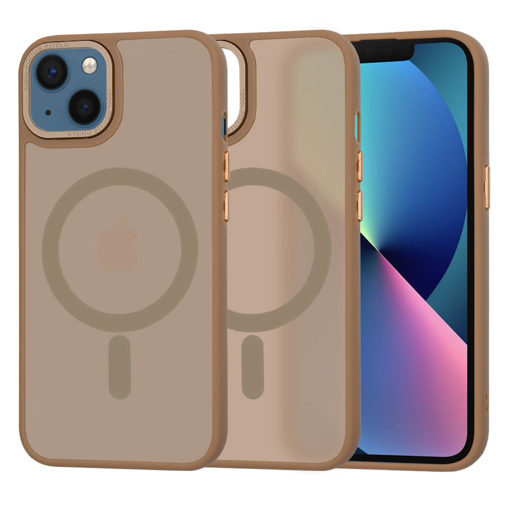 Techsuit HaloFrost MagSafe Series puzdro pre iPhone 13 – pieskovohnedé (Sandstone Brown) KF2339693