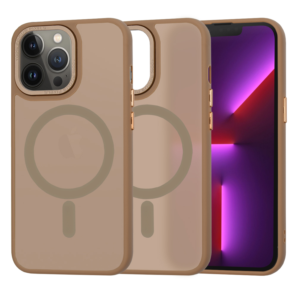 Techsuit HaloFrost MagSafe Series puzdro pre iPhone 13 Pro – pieskovohnedé (Sandstone Brown) KF2339694