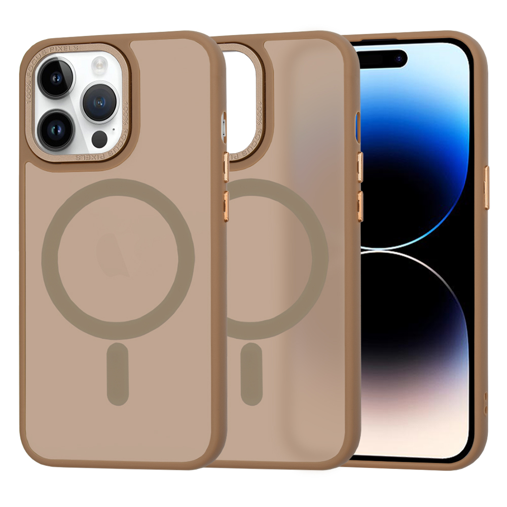 Techsuit HaloFrost MagSafe Series puzdro pre iPhone 14 Pro – pieskovohnedé (Sandstone Brown) KF2339697